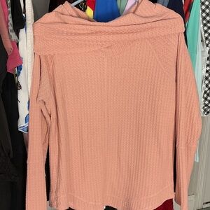 Pink Textured Long Sleeve Top